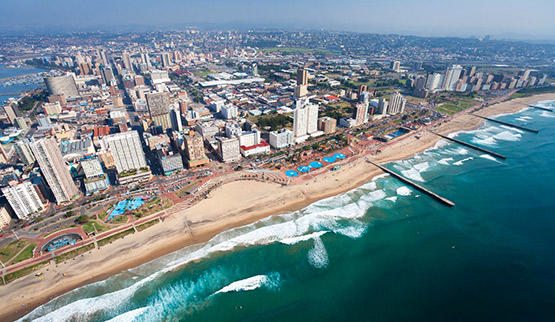 Aerial view of Durban accommodation.